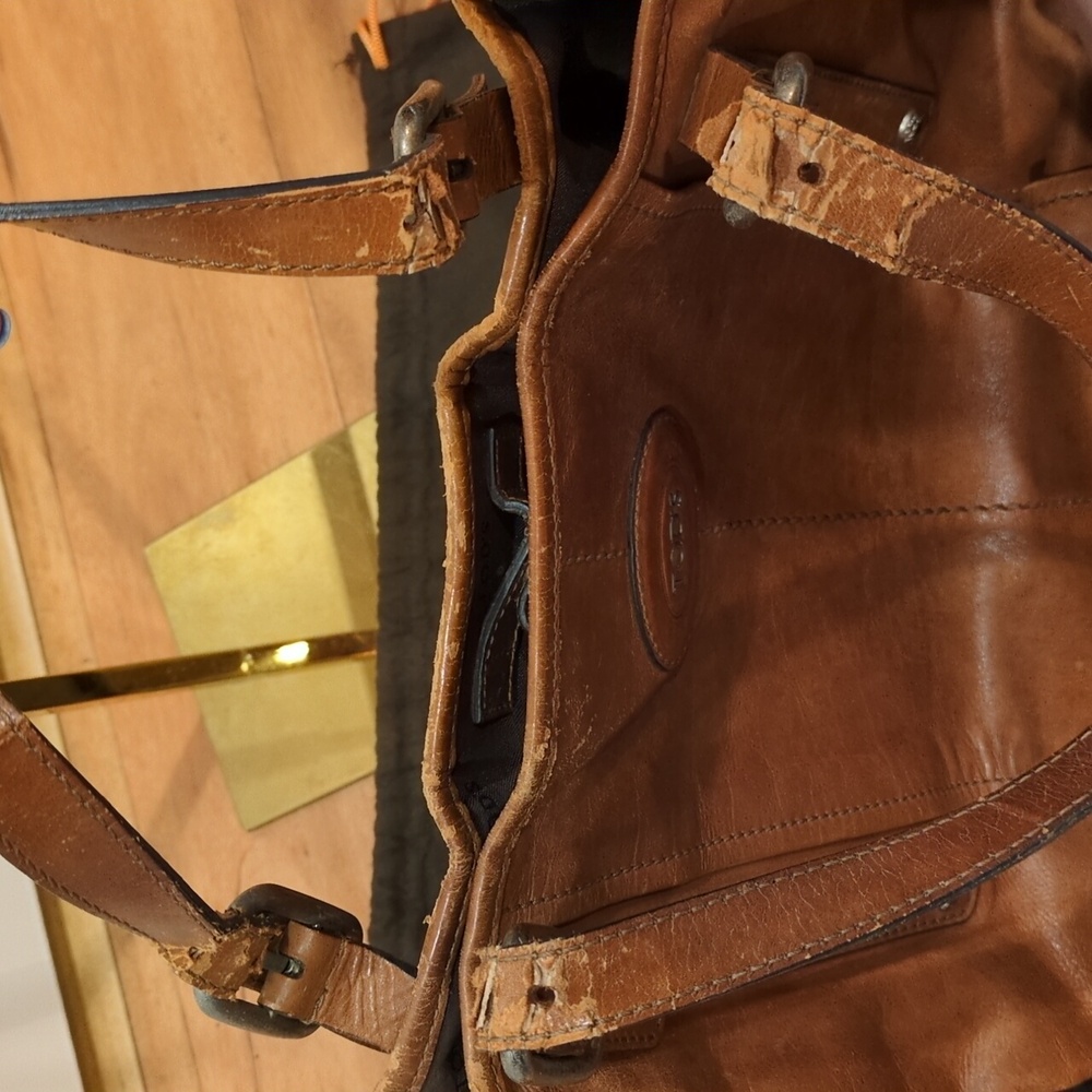 Tod's Vintage G-Line Bag Brown Leather Easy Sacca PROJECT Shoulder Purse Dustbag - Picture 6 of 17